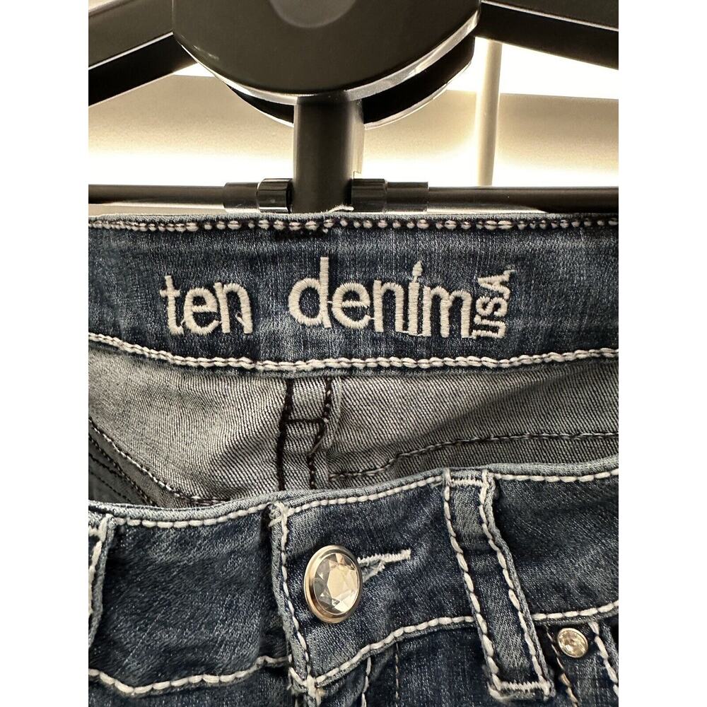 X Ten Denim Womens Blue Jeans Size 7 Studded Boot Cut